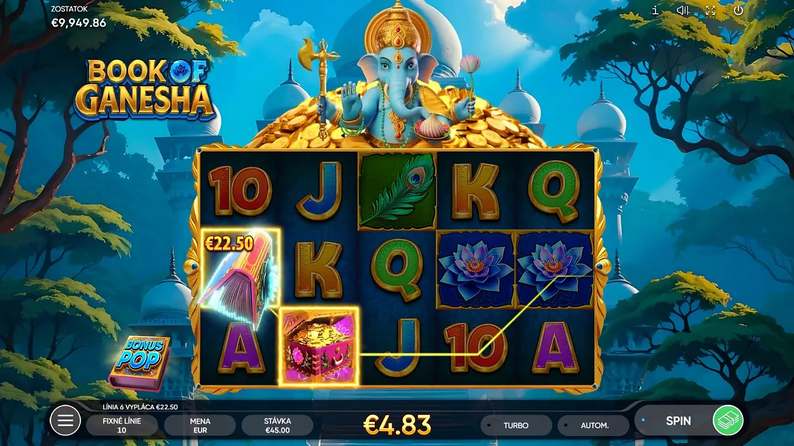 Interface do Fortune Dragon Slot exibindo símbolos dourados.